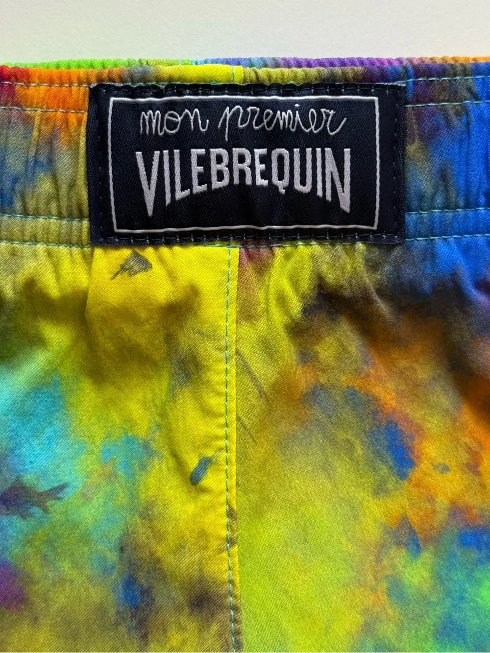 Vilebrequin Baby Boy Bambi Bleu Batik Holi Party Swim Trunks - Size 12M